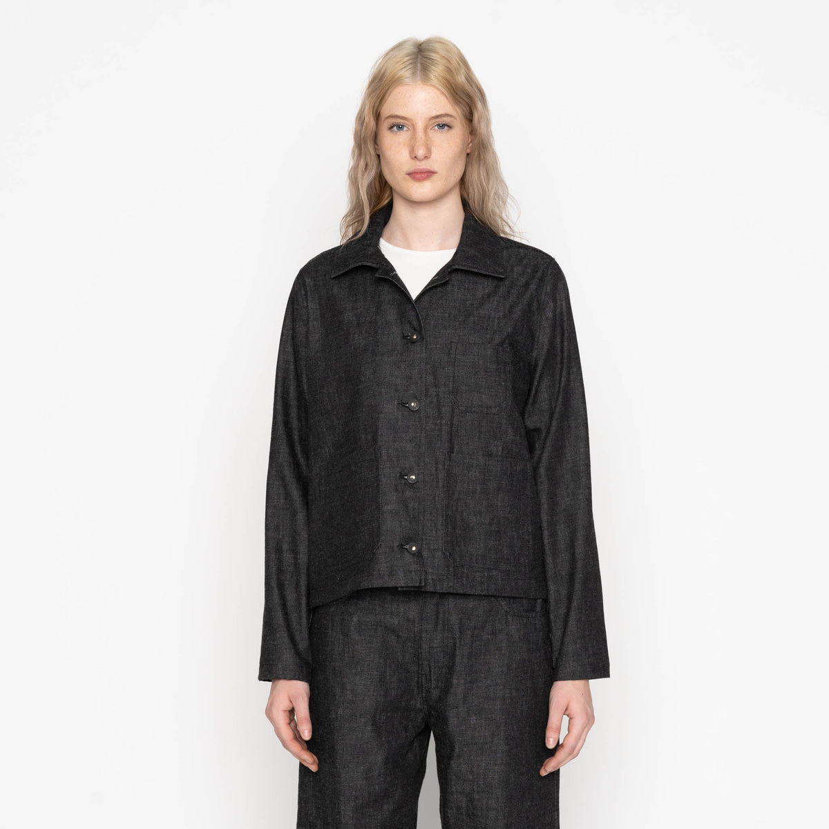 Gracie Jacket - Black Lightweight Denim by Naked & Famous Denim
