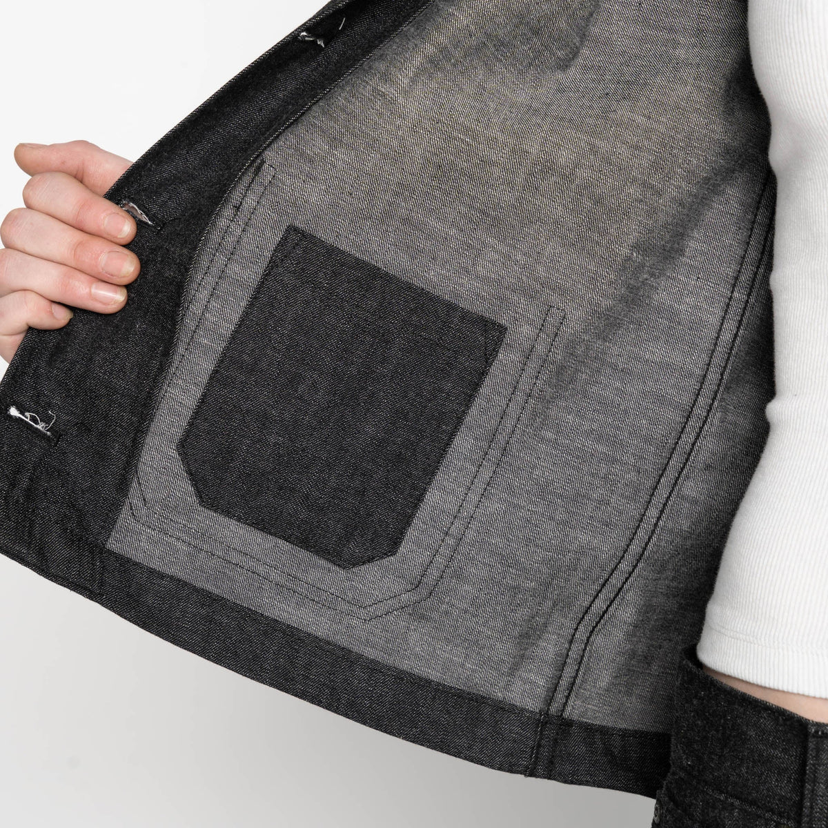 Gracie Jacket - Black Lightweight Denim by Naked & Famous Denim