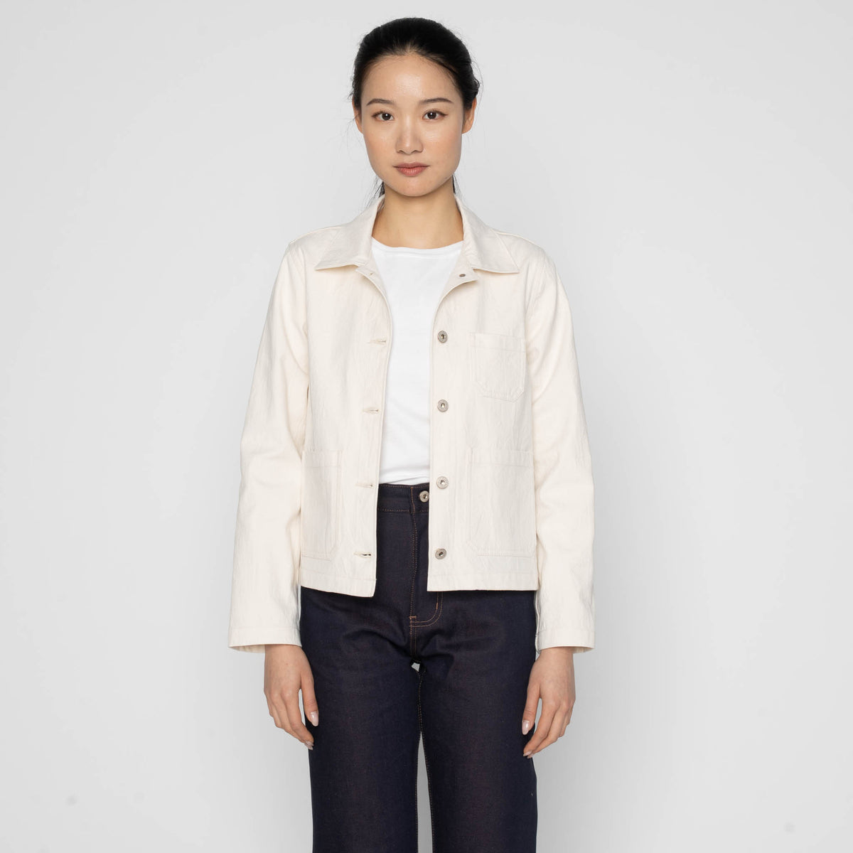 Gracie Jacket - Hard Twist Organic Herringbone by Naked & Famous Denim