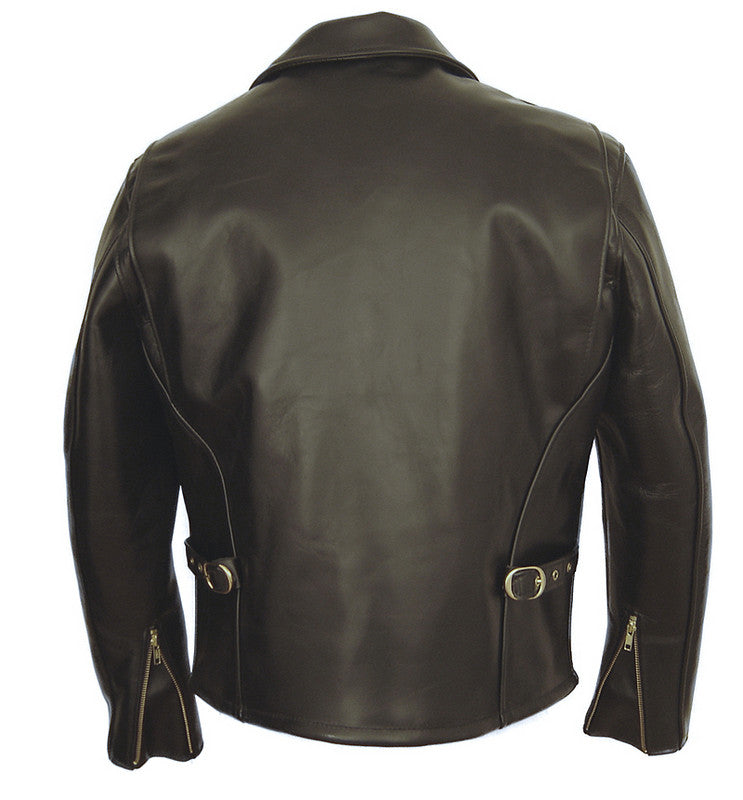 689H - Horsehide Black Racer Motorcycle Leather Jacket by Schott