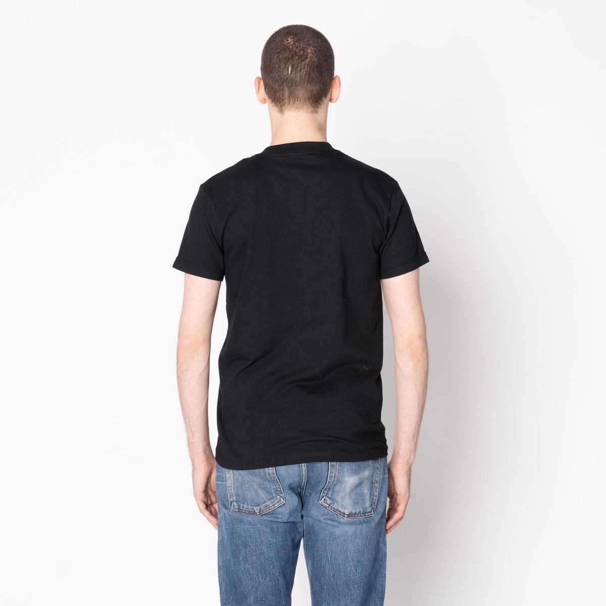 Pocket Tee - Black - Kimono Scramble - Indigo by Naked & Famous Denim