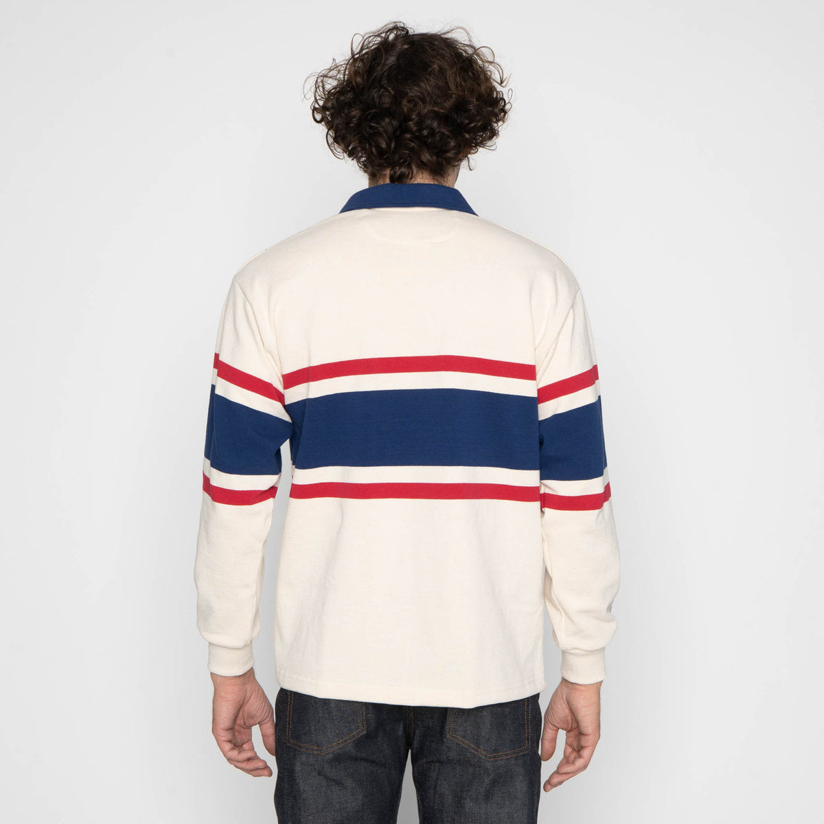 Classic Rugby Jersey - Ivory/Dark Red/Deep Blue by Barbarian