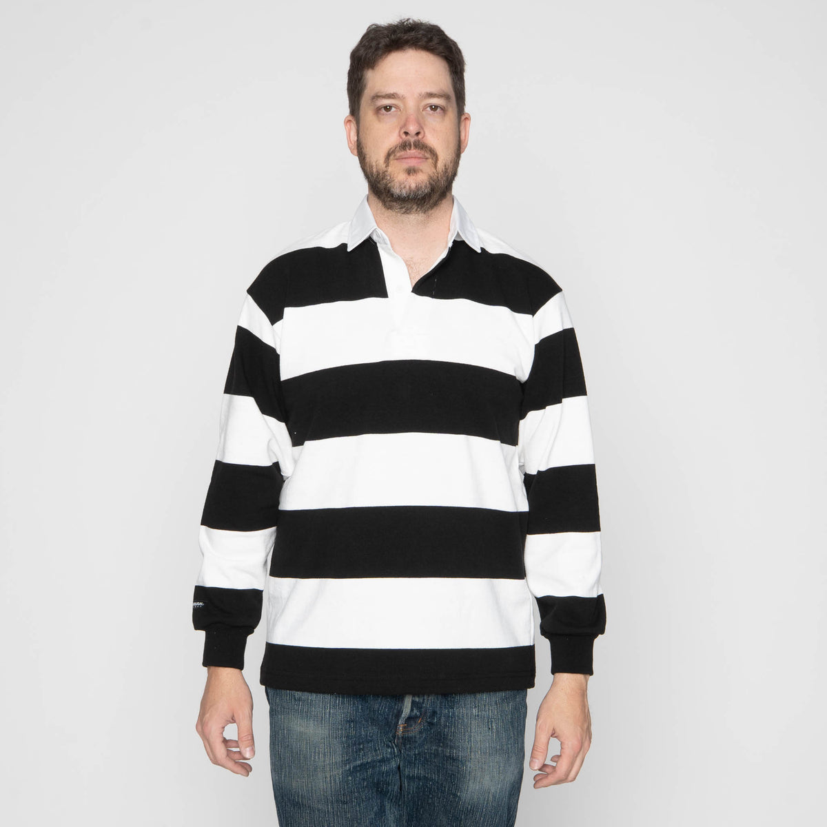 Classic Rugby Jersey - White/Black by Barbarian