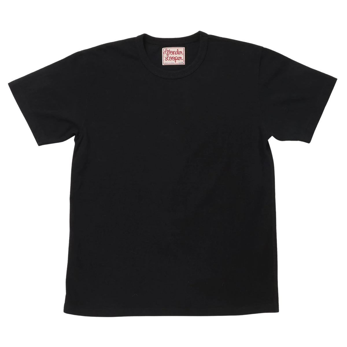 Crewneck T-shirt - ELS Recycled Cotton Slub - Black by Wonder Looper