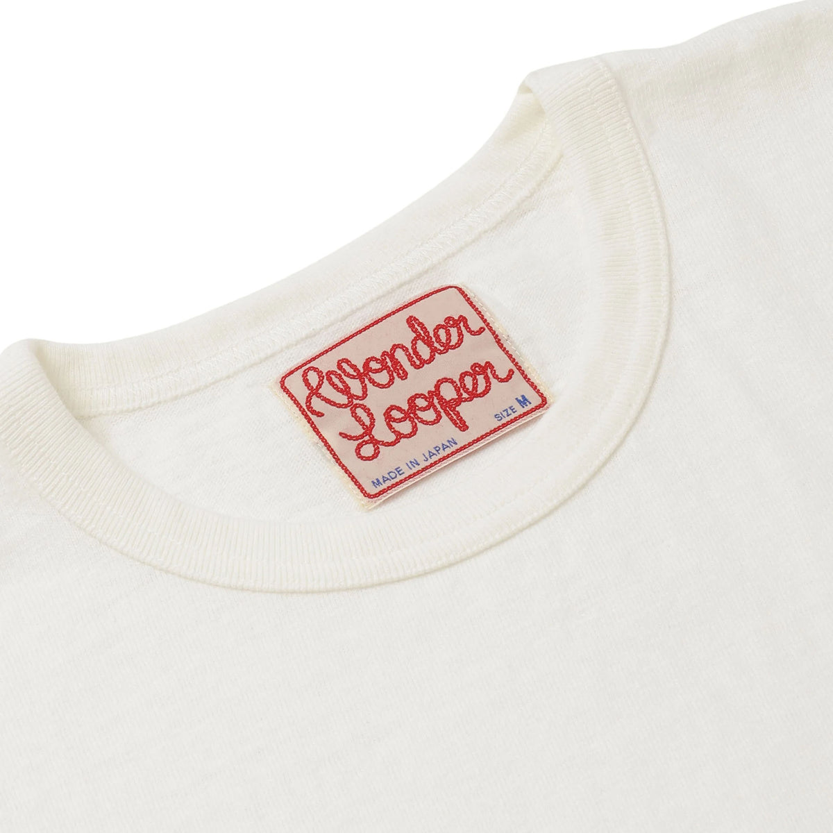 Crewneck T-shirt - ELS Recycled Cotton Slub - White by Wonder Looper