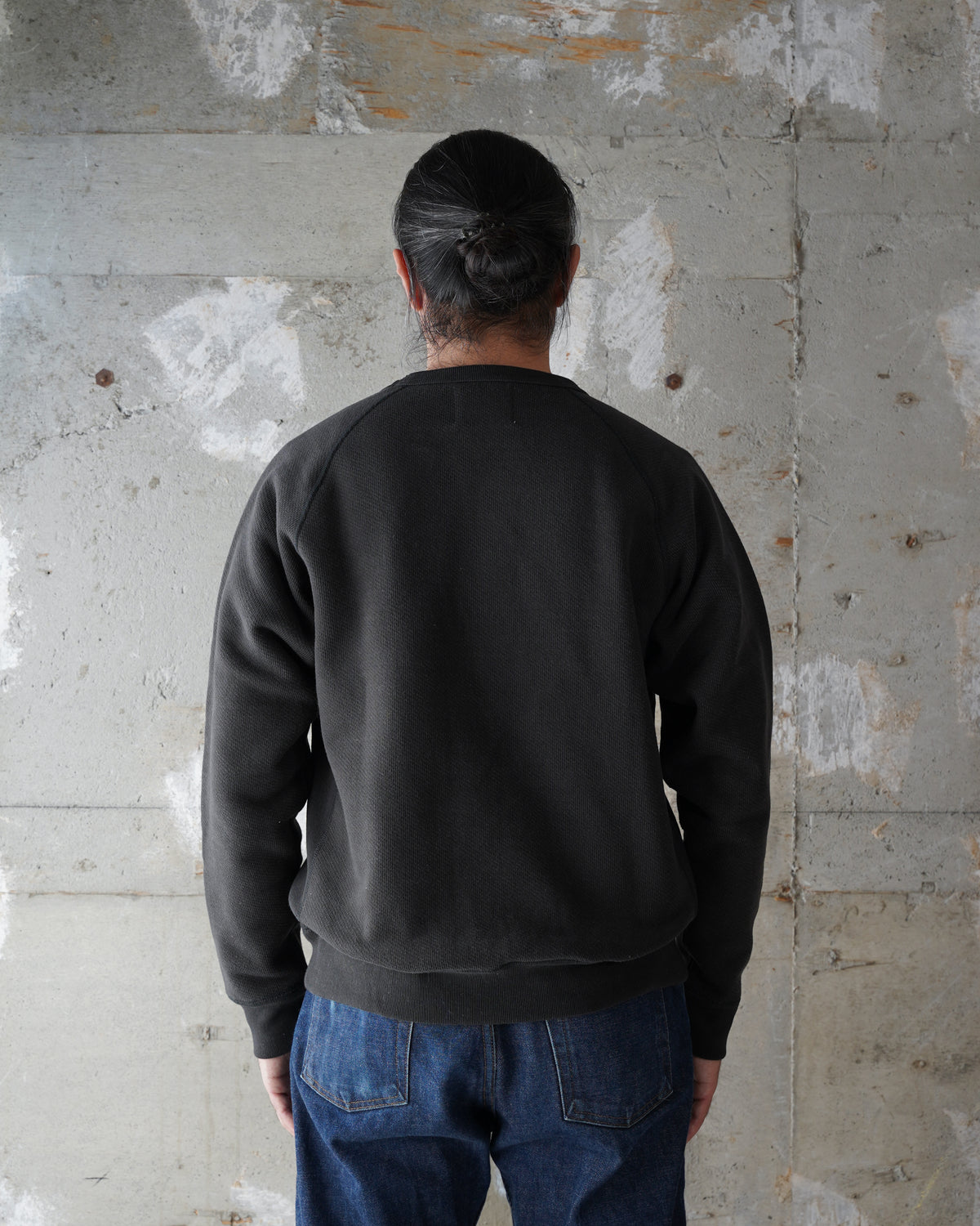 Pullover Crewneck - Double Heavyweight French Terry - Sumi Black by Wonder Looper