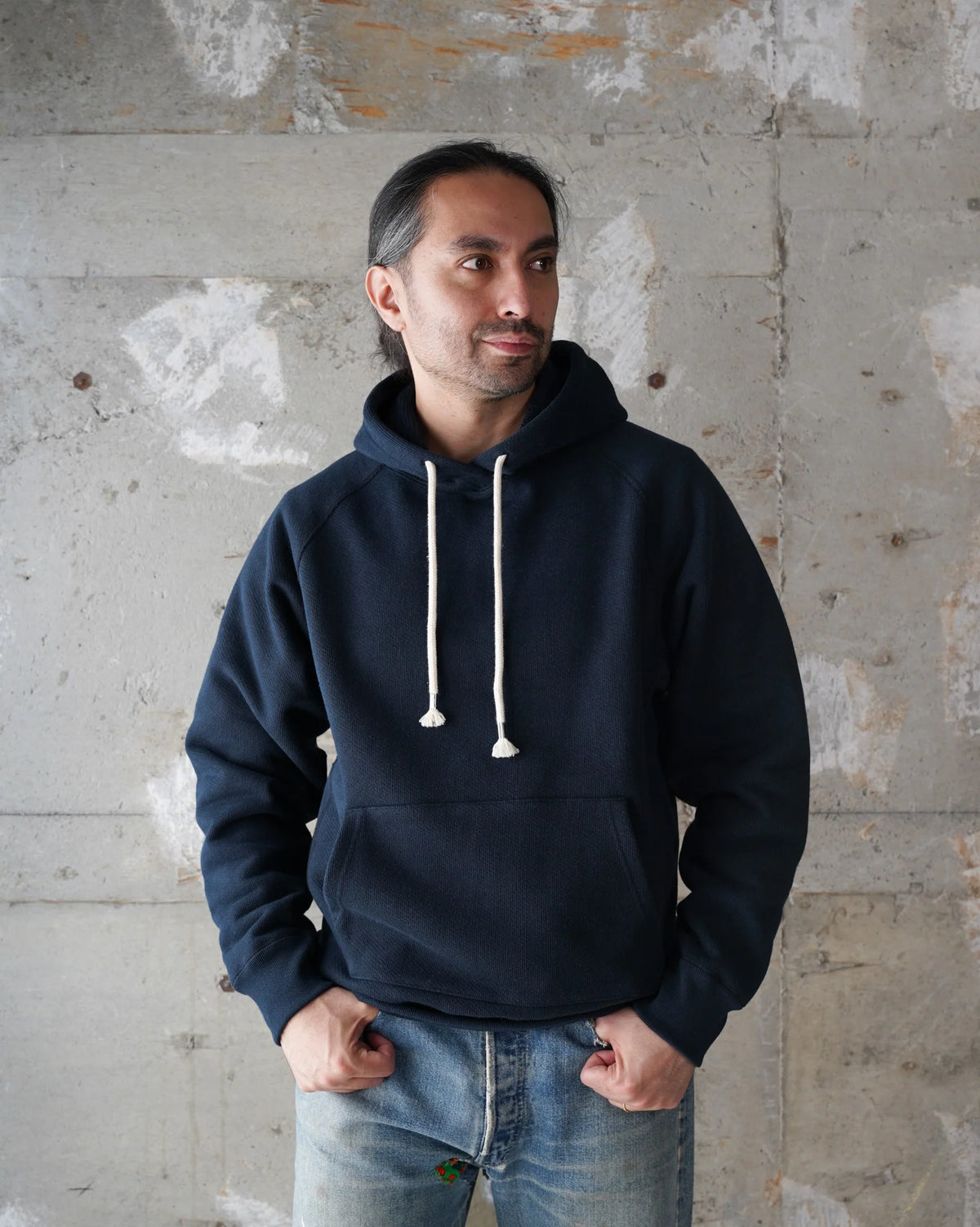Pullover Hoodie - Double Heavyweight - Navy by Wonder Looper