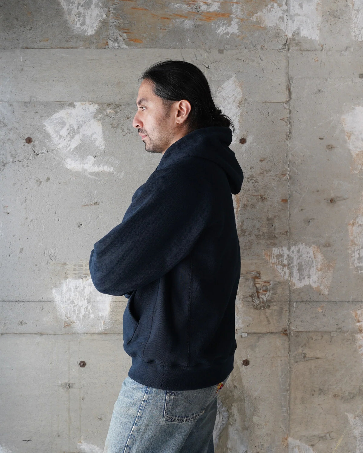 Pullover Hoodie - Double Heavyweight - Navy by Wonder Looper