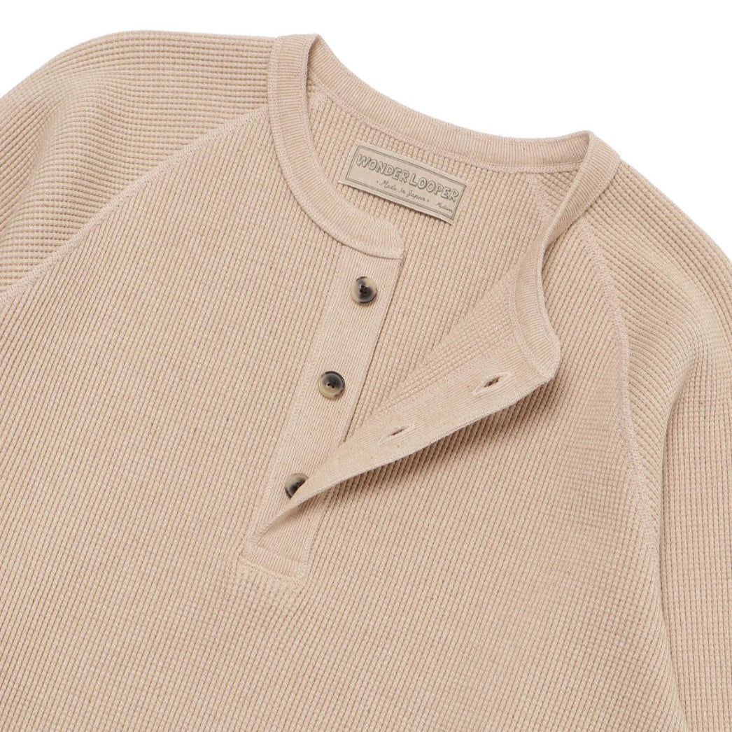 Henley - FoxFibre® Heavyweight Waffle -Coyote 15 by Wonder Looper