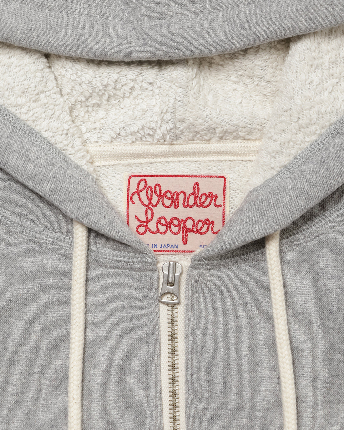 Zip Hoodie - Super Looper French Terry - Heather Grey by Wonder Looper