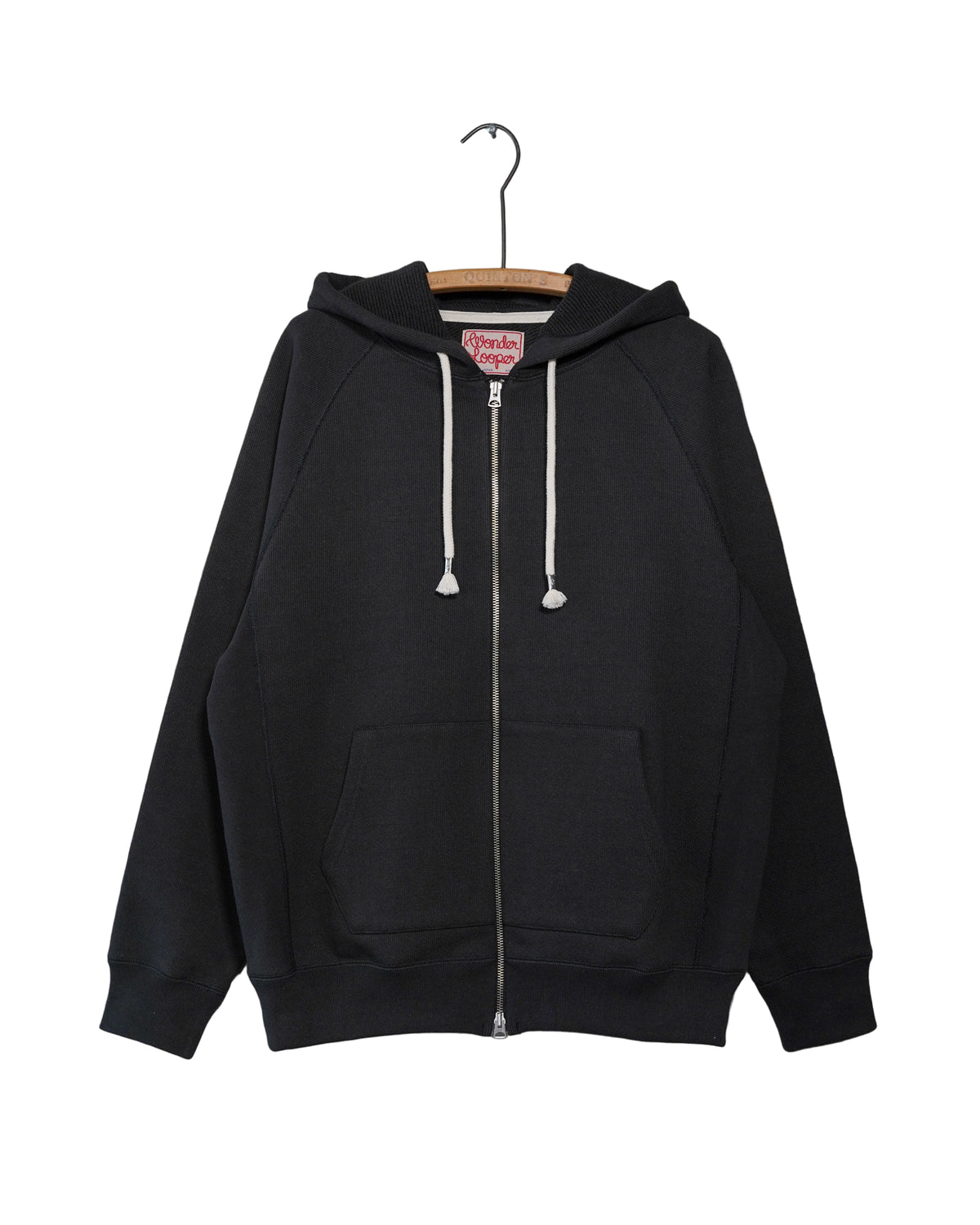 Zip Hoodie - Double Heavyweight French Terry - Sumi Black by Wonder Looper