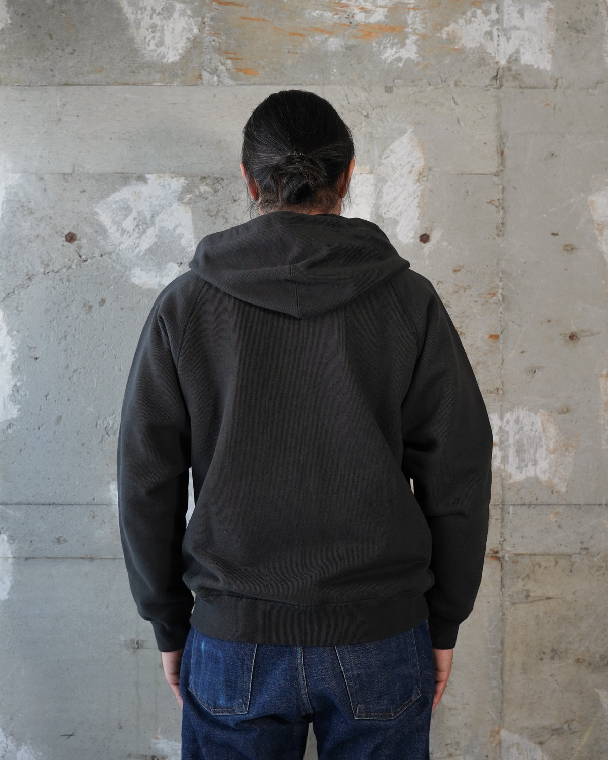 Zip Hoodie - Double Heavyweight French Terry - Sumi Black by Wonder Looper