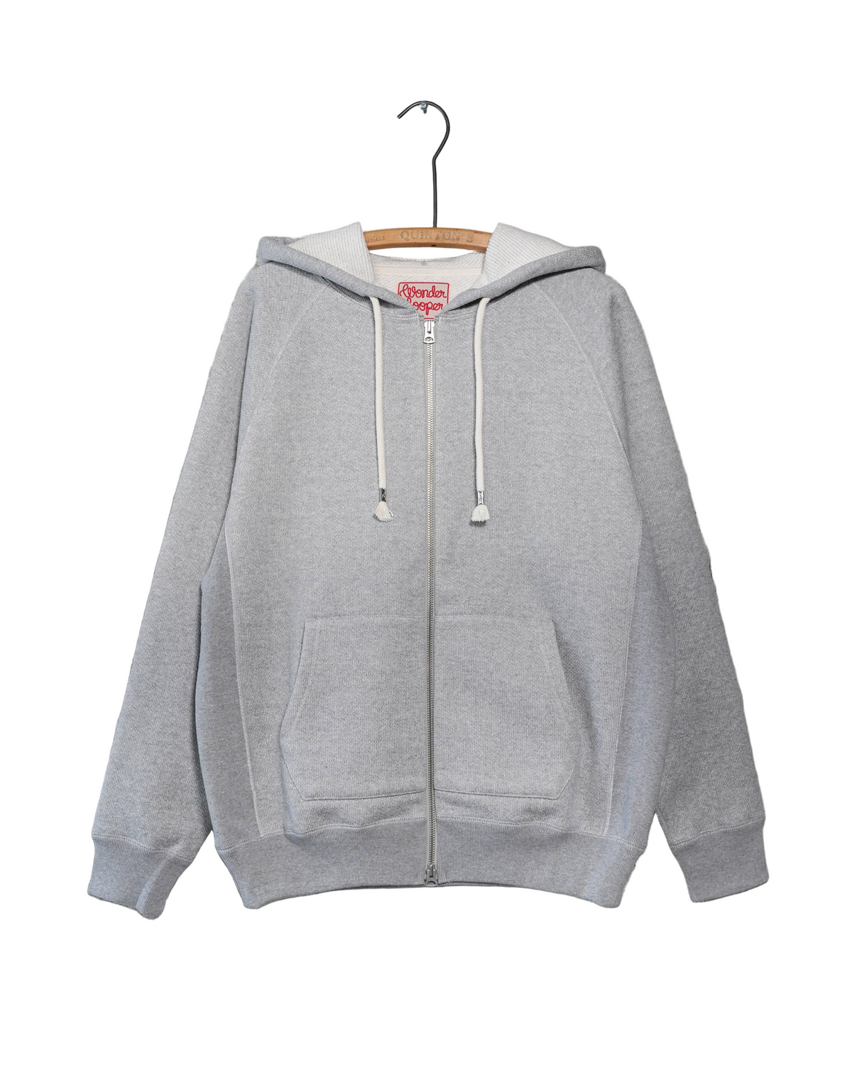 Zip Hoodie - Double Heavyweight French Terry - Heather Grey by Wonder Looper
