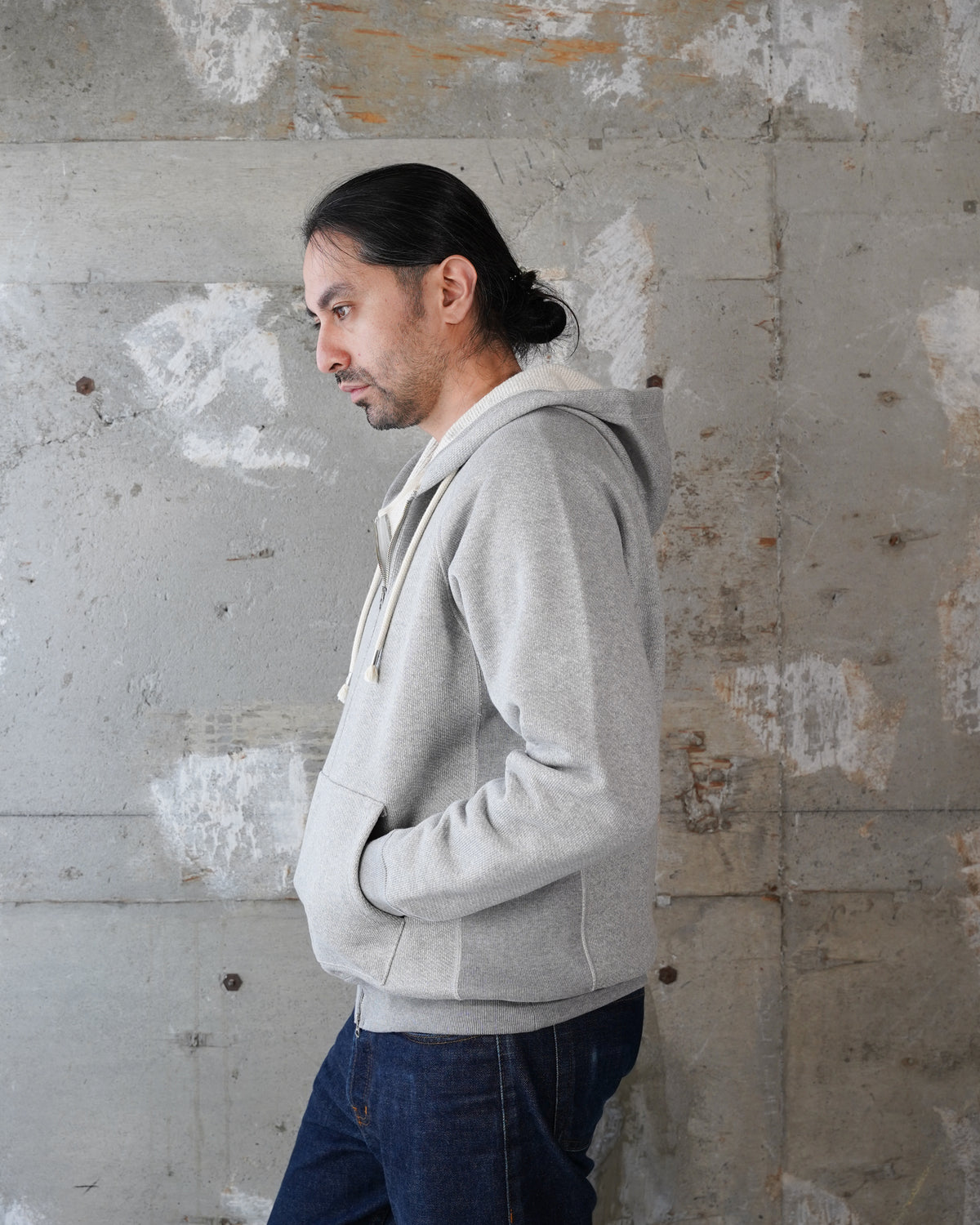 Zip Hoodie - Double Heavyweight French Terry - Heather Grey by Wonder Looper