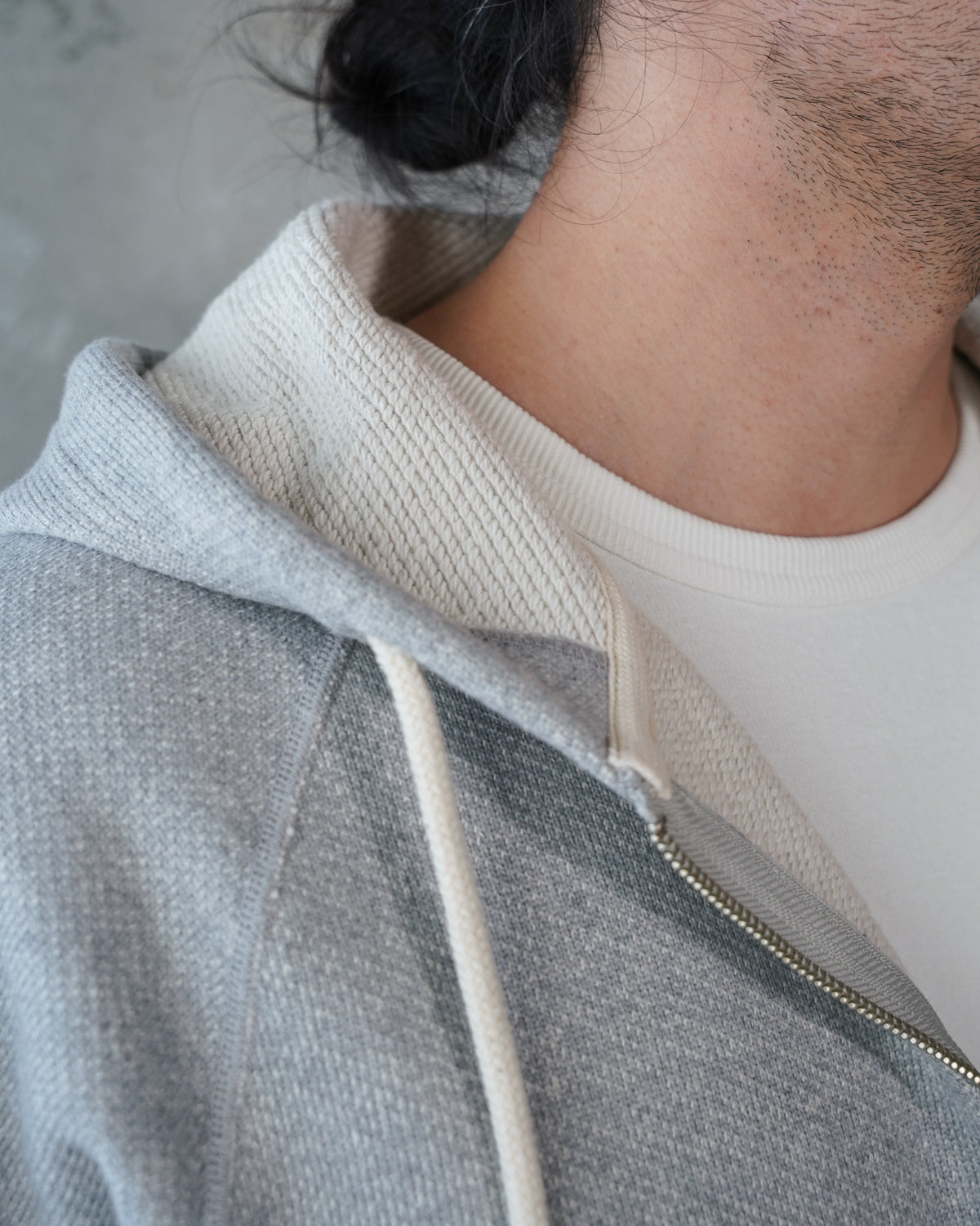 Zip Hoodie - Double Heavyweight French Terry - Heather Grey by Wonder Looper