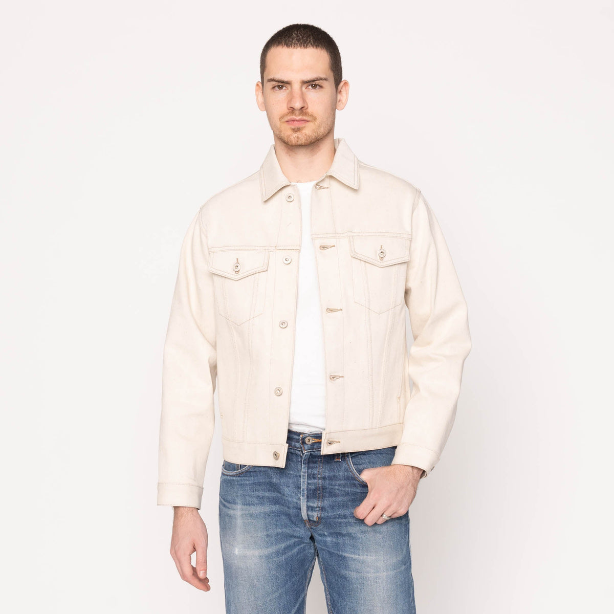 Denim Jacket - All Natural Ecru Foxfibre® Selvedge by Naked & Famous Denim