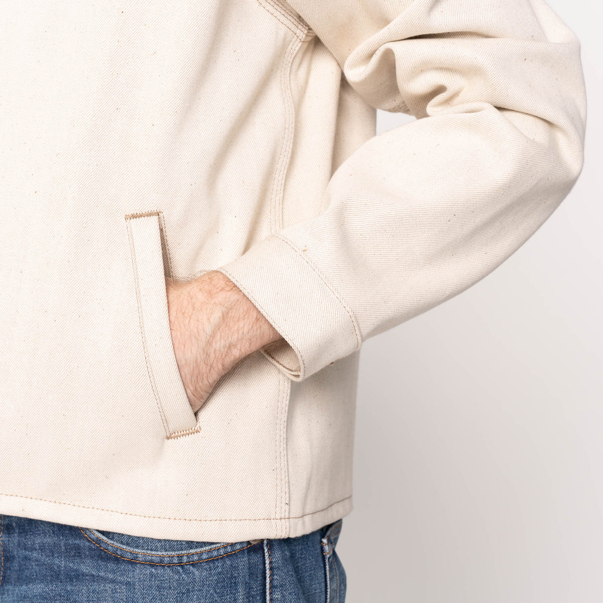 Zip Jacket - All Natural Ecru Foxfibre® Selvedge by Naked & Famous Denim