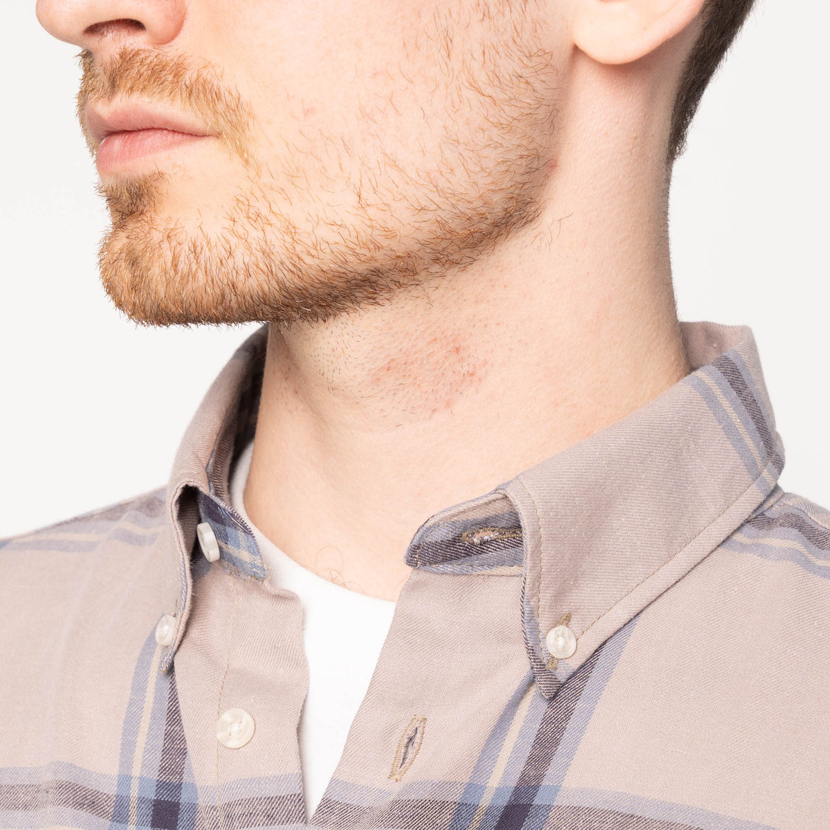 Easy Shirt - Hemp Blend Check - Sand by Naked & Famous Denim