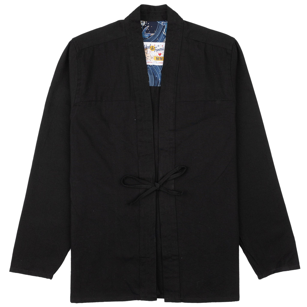 Kimono Shirt - Black Rinsed Oxford + Black Japanese Festival by Naked & Famous Denim