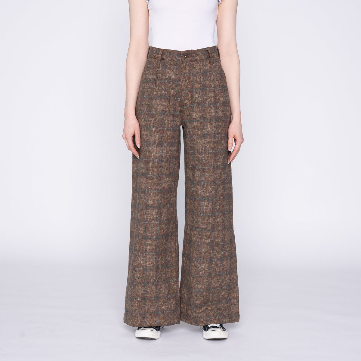 Wide Leg Trouser - Triple Yarn Twist Brushed Tweed - Desert Sunset by Naked & Famous Denim
