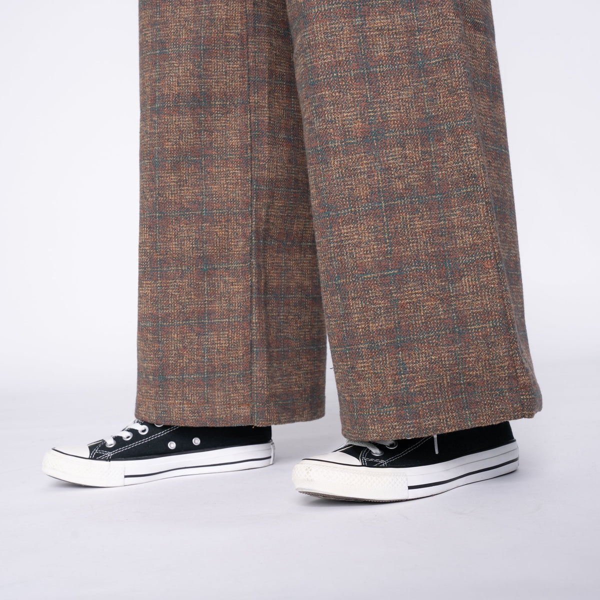 Wide Leg Trouser - Triple Yarn Twist Brushed Tweed - Desert Sunset by Naked & Famous Denim