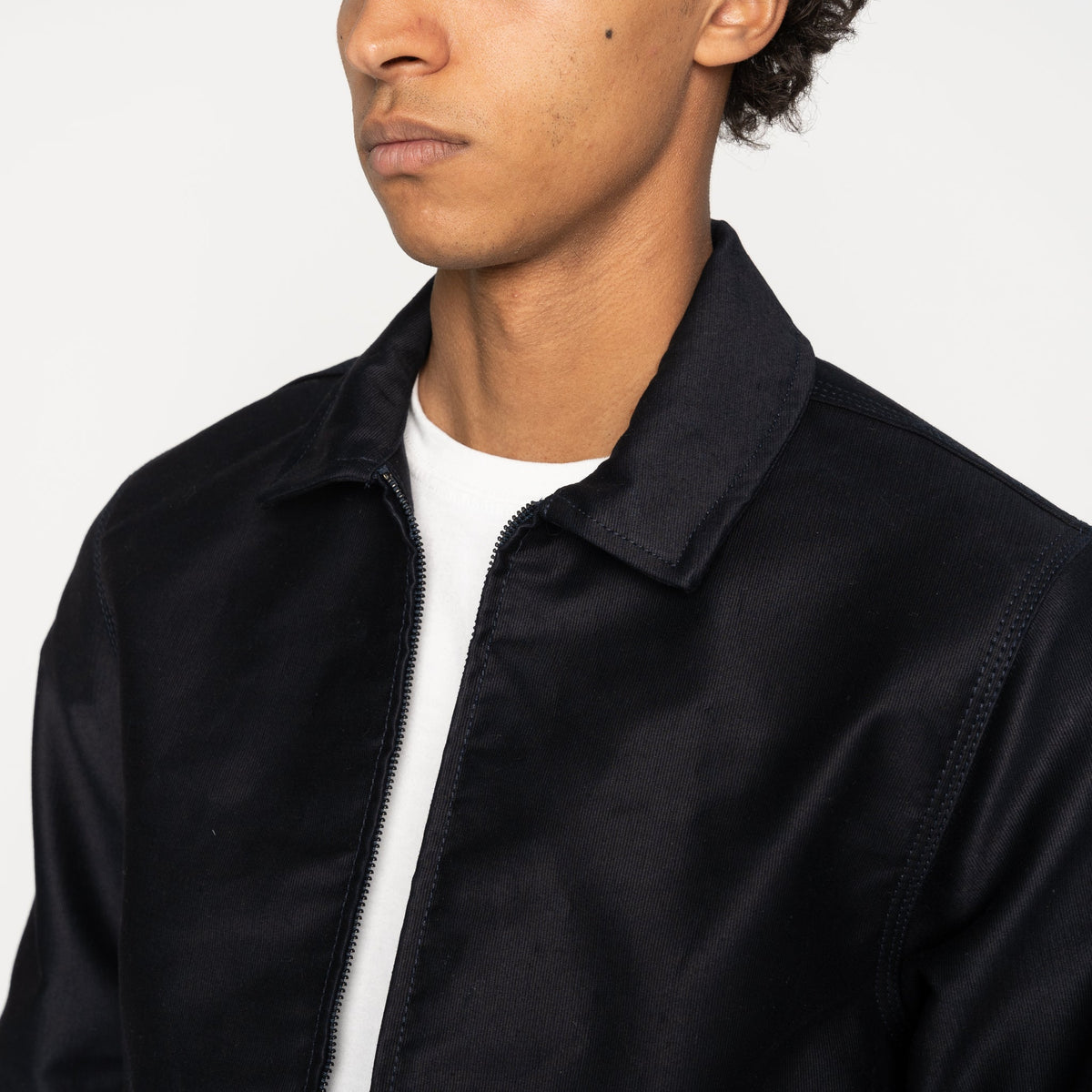 Zip Jacket - Brushed Jungle Cloth - Navy by Naked & Famous Denim