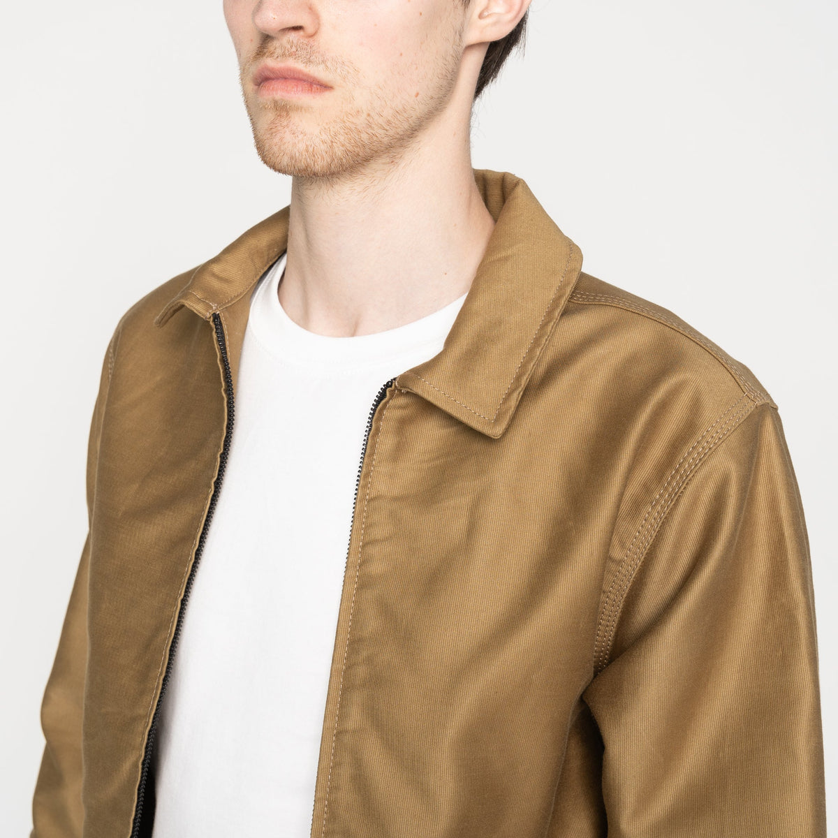 Zip Jacket - Brushed Jungle Cloth - Tan by Naked & Famous Denim