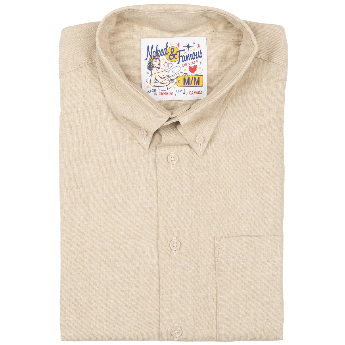 Easy Shirt - Melange Soft Twill - Pale Taupe by Naked & Famous Denim