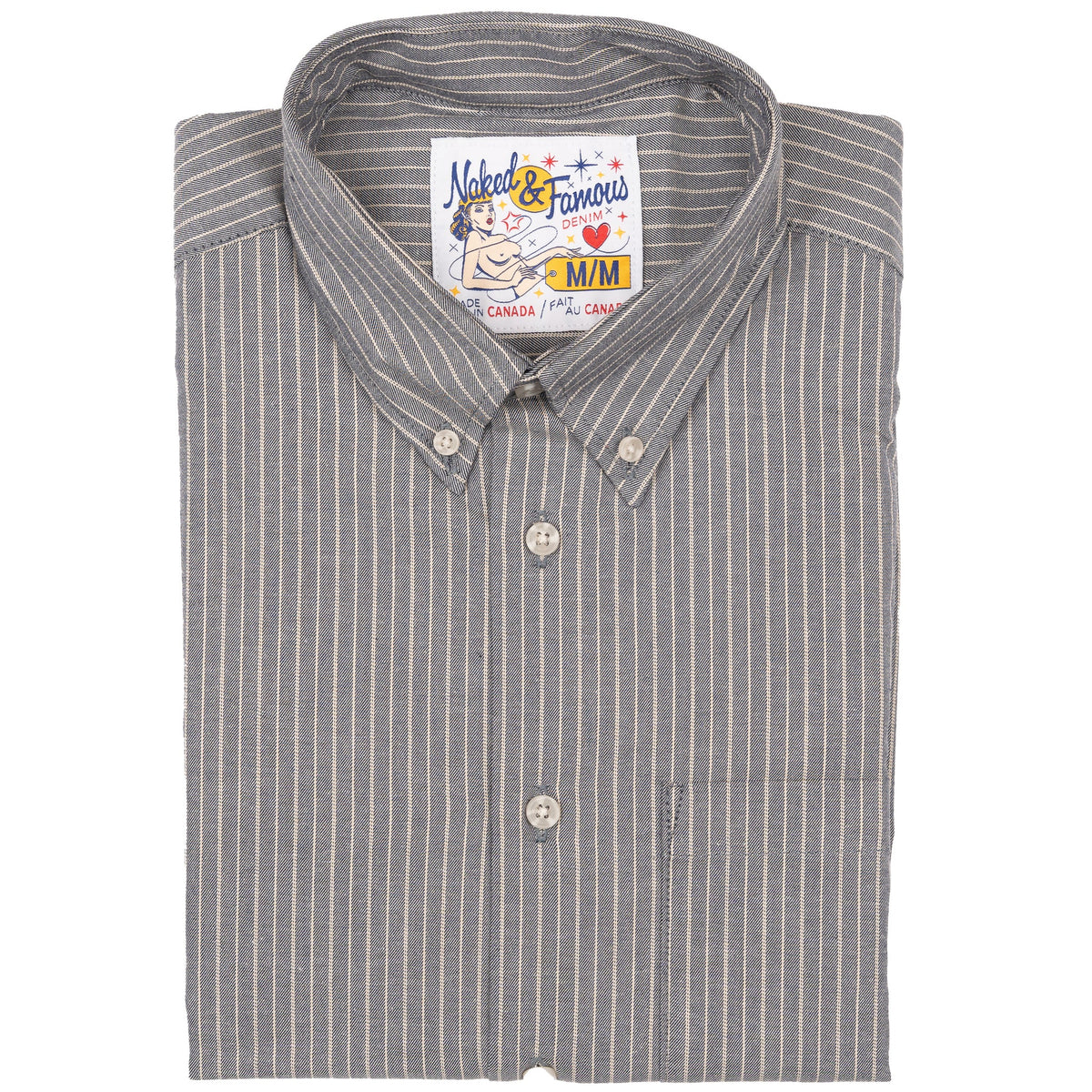 Easy Shirt - Soft Finish Classic Stripe - Indigo by Naked & Famous Denim