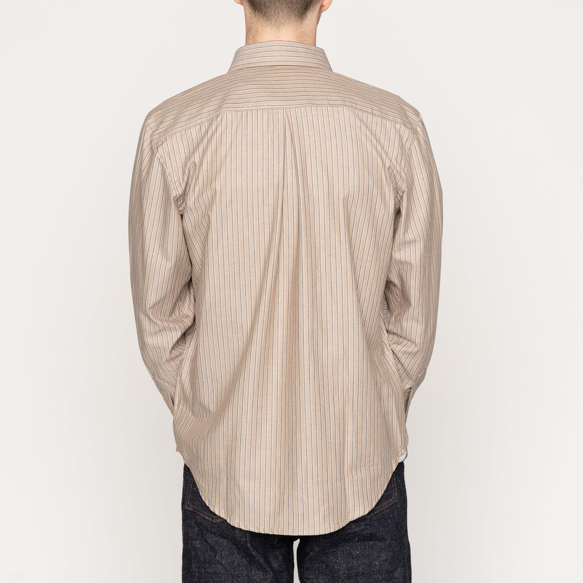 Easy Shirt - Soft Finish Classic Stripe - Taupe by Naked & Famous Denim