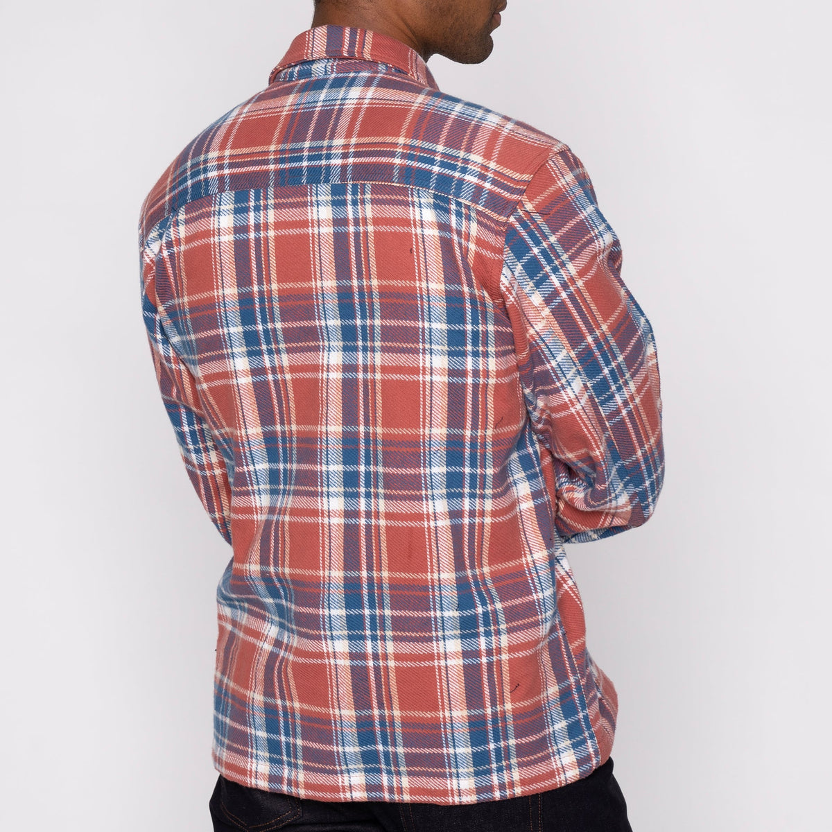 Over Shirt - Triple Yarn Twill Check Brush - Red by Naked & Famous Denim