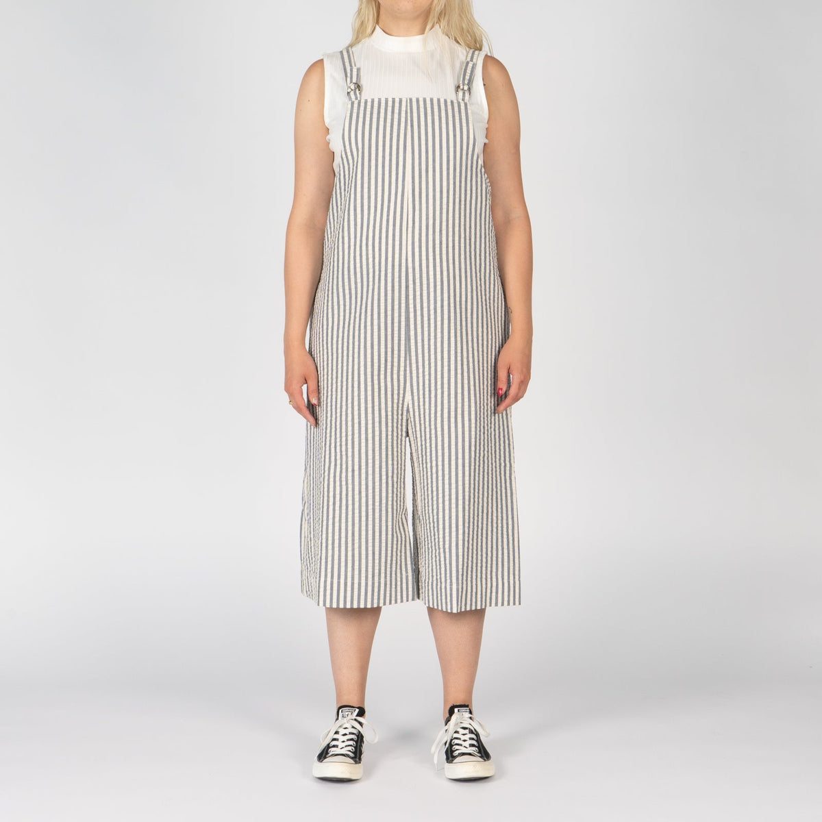 Romper - Seersucker Stripe - Blue/Cream by Naked & Famous Denim