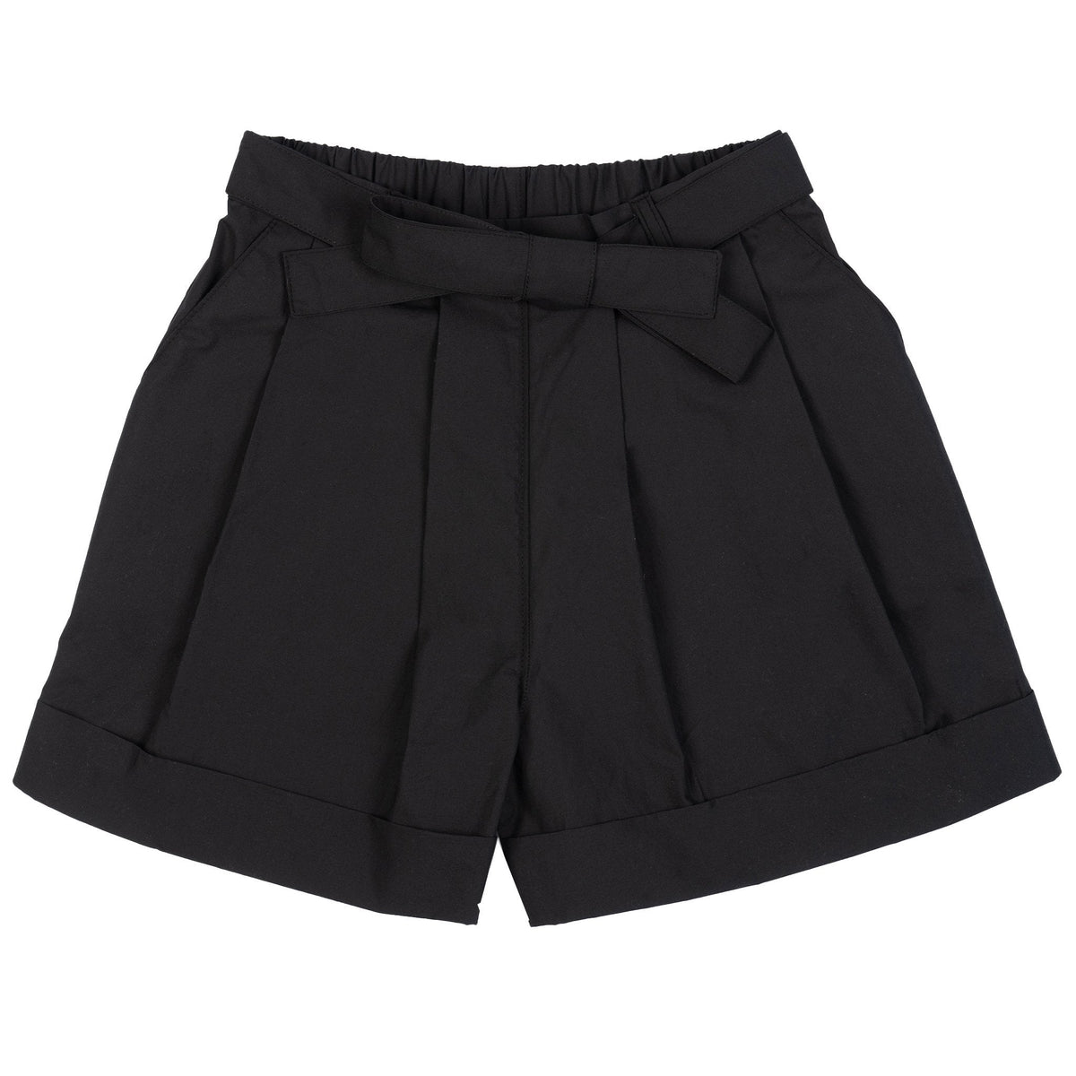 Wide Cuffed Short - Cotton Typewriter - Black by Naked & Famous Denim