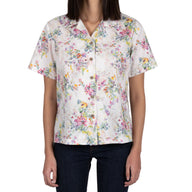 Camp Collar Shirt - Flower Painting - White by Naked & Famous Denim
