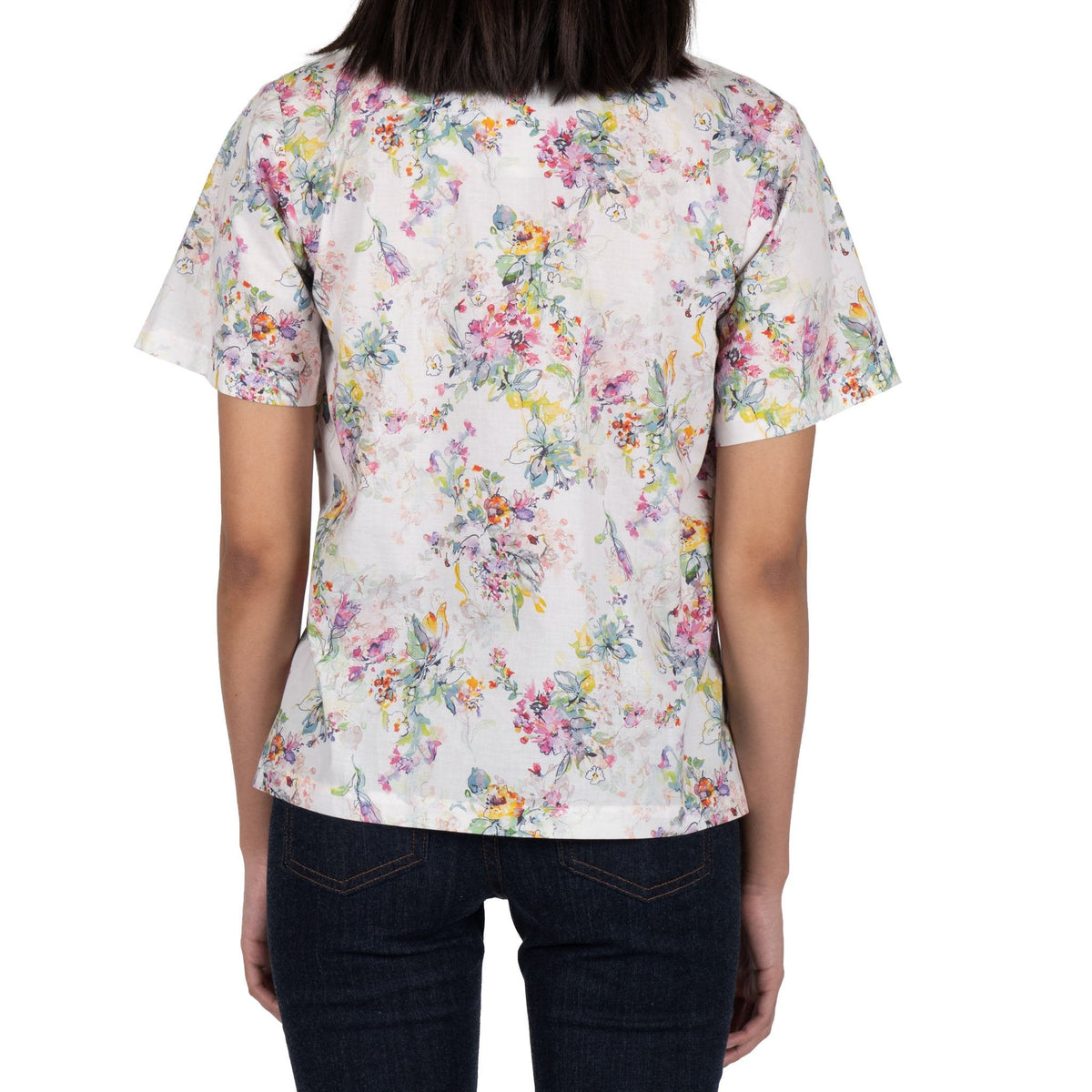 Camp Collar Shirt - Flower Painting - White by Naked & Famous Denim