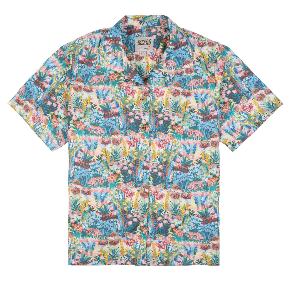 Camp Collar Shirt - Flower Painting - Multi Color by Naked & Famous Denim