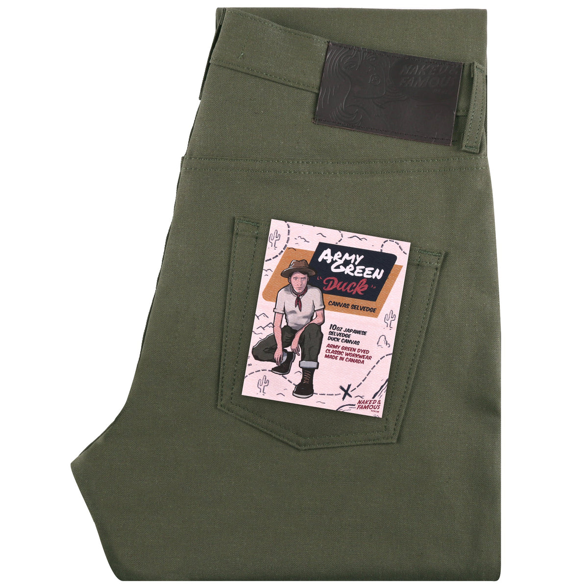 Easy Guy - Army Green Duck Selvedge by Naked & Famous Denim