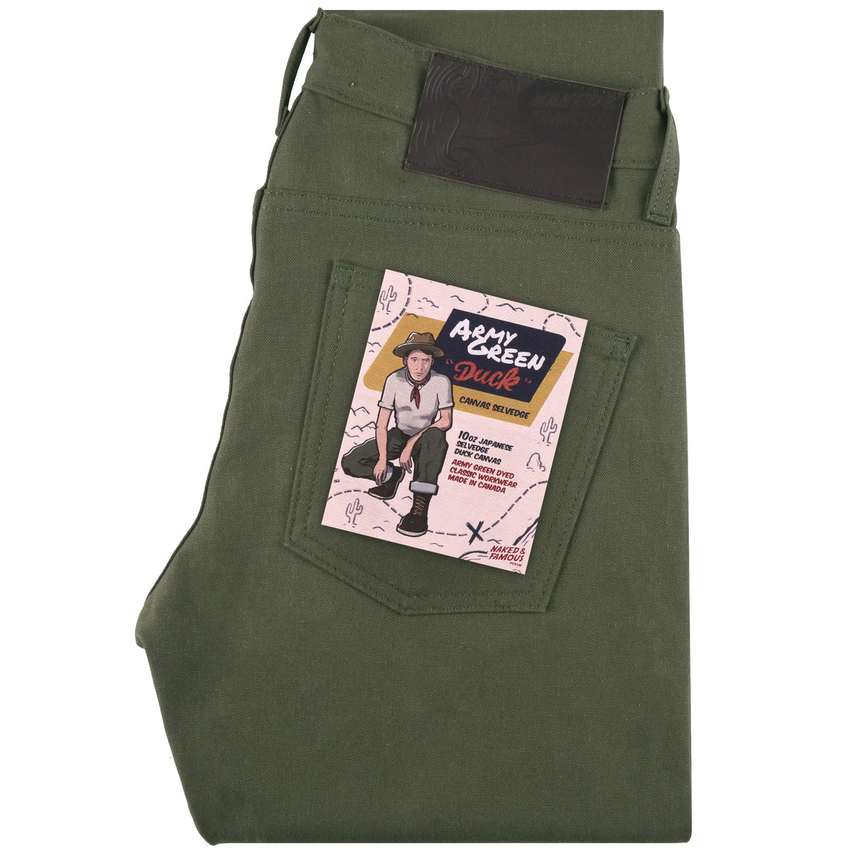 Super Guy - Army Green Duck Selvedge by Naked & Famous Denim