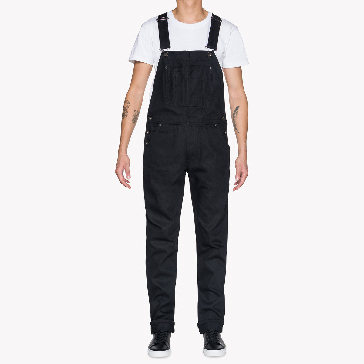 Weird Guy Overalls - Black Solid Selvedge | Naked & Famous Denim