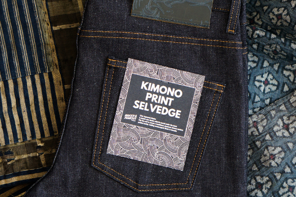 Classic Raw Denim With A Kimono Printed Interior