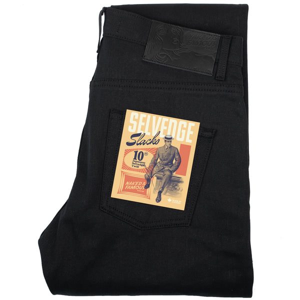 Easy Guy - Selvedge Slacks Black by Naked & Famous Denim