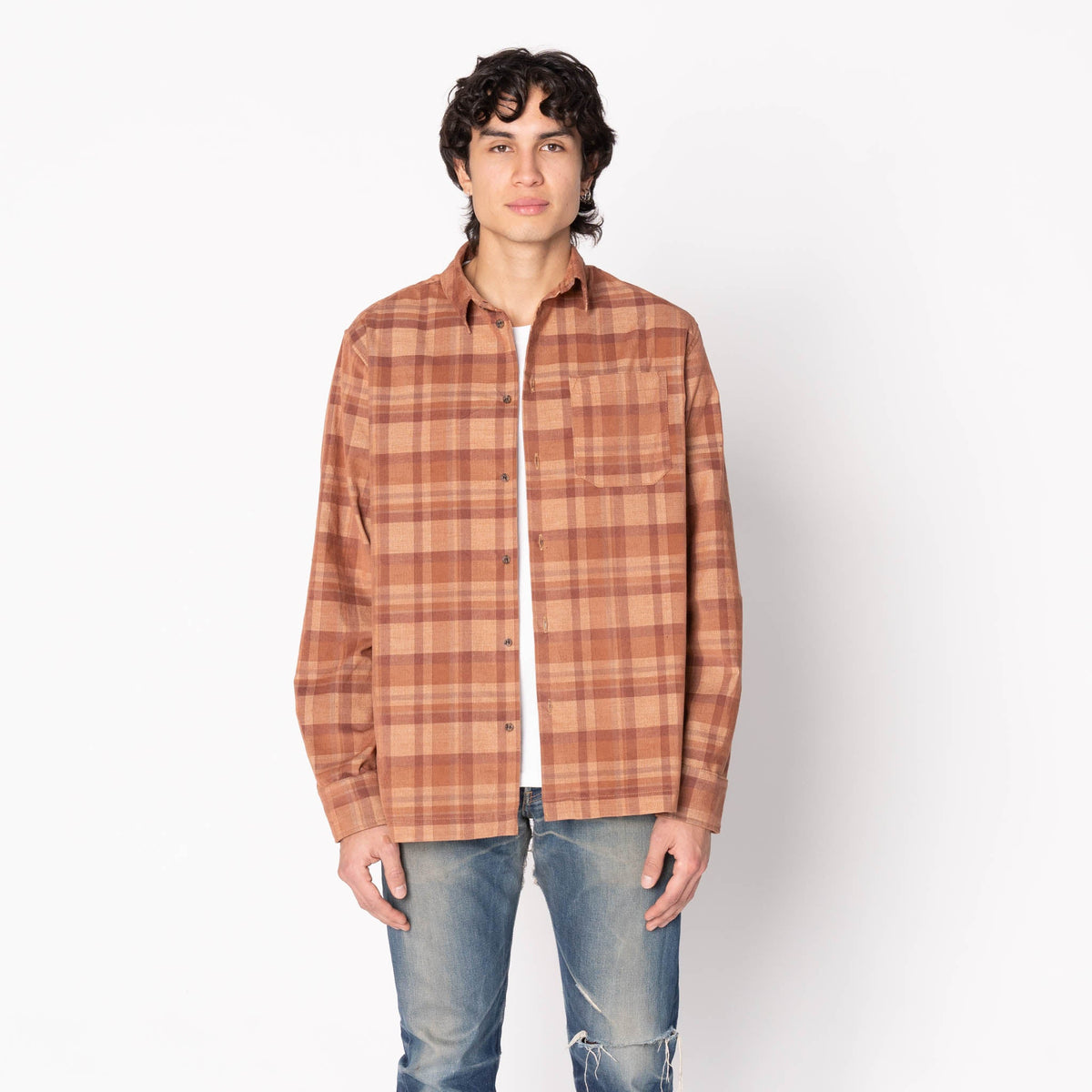 True Shirt - Corduroy Shirting (21W) - Brown / Beige by Naked & Famous Denim