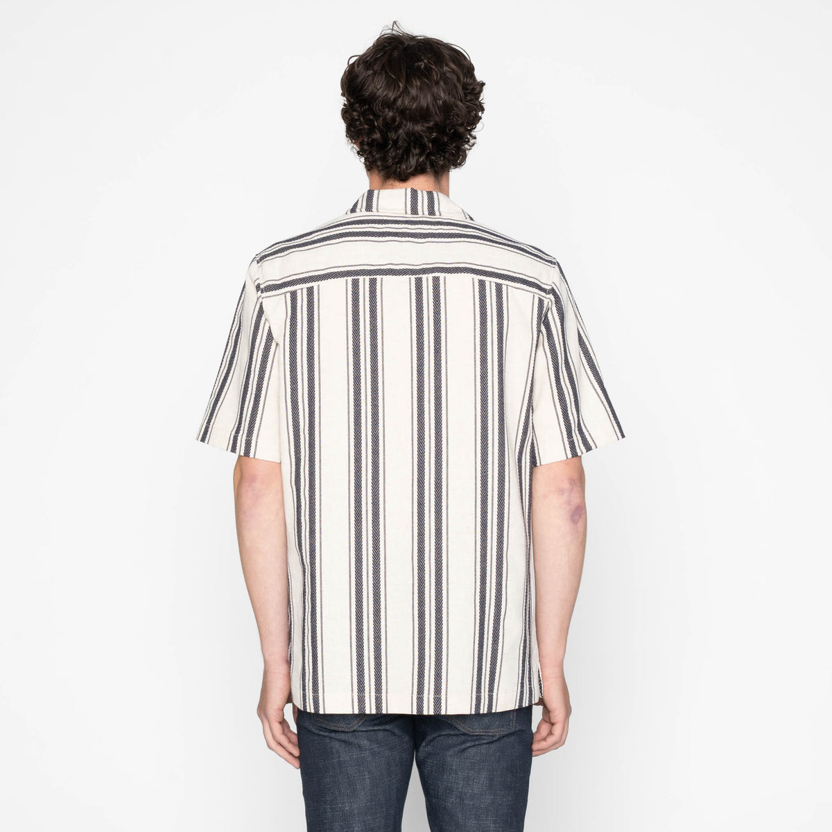 Aloha Shirt - Dobby Bands - Natural by Naked & Famous Denim