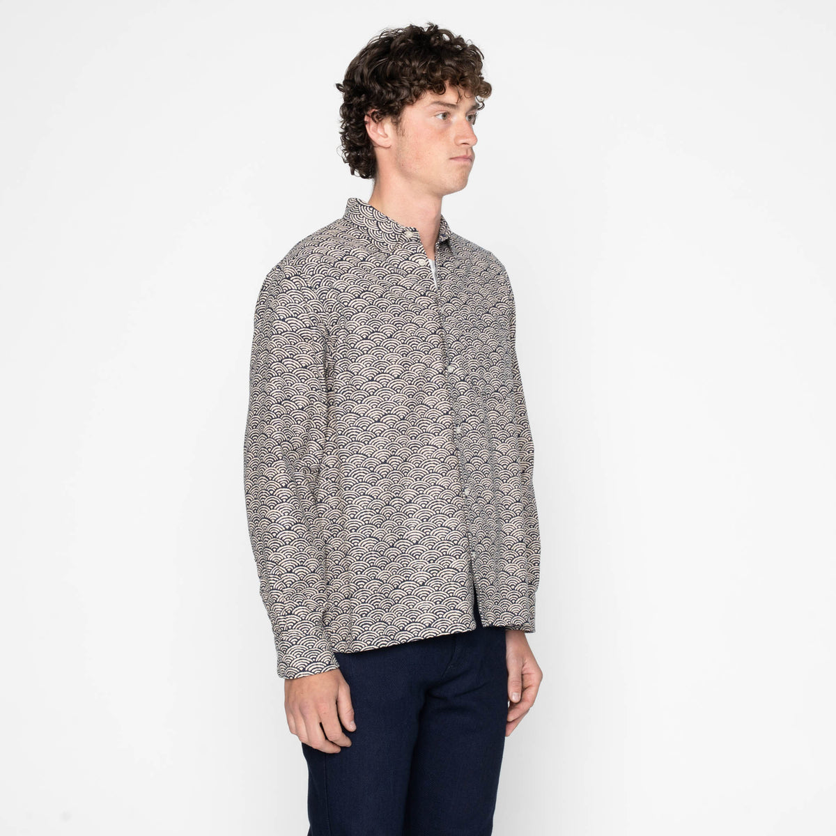 True Shirt - Seigaiha Waves - Indigo by Naked & Famous Denim