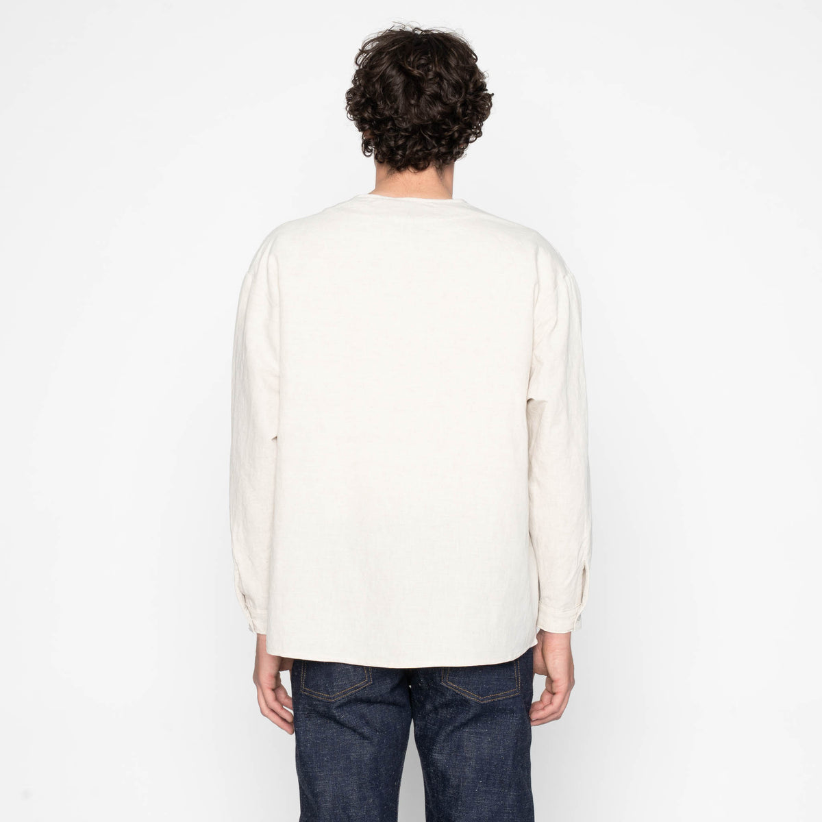 Wise Guy Jacket - Linen Blend Denim - Ecru by Naked & Famous Denim
