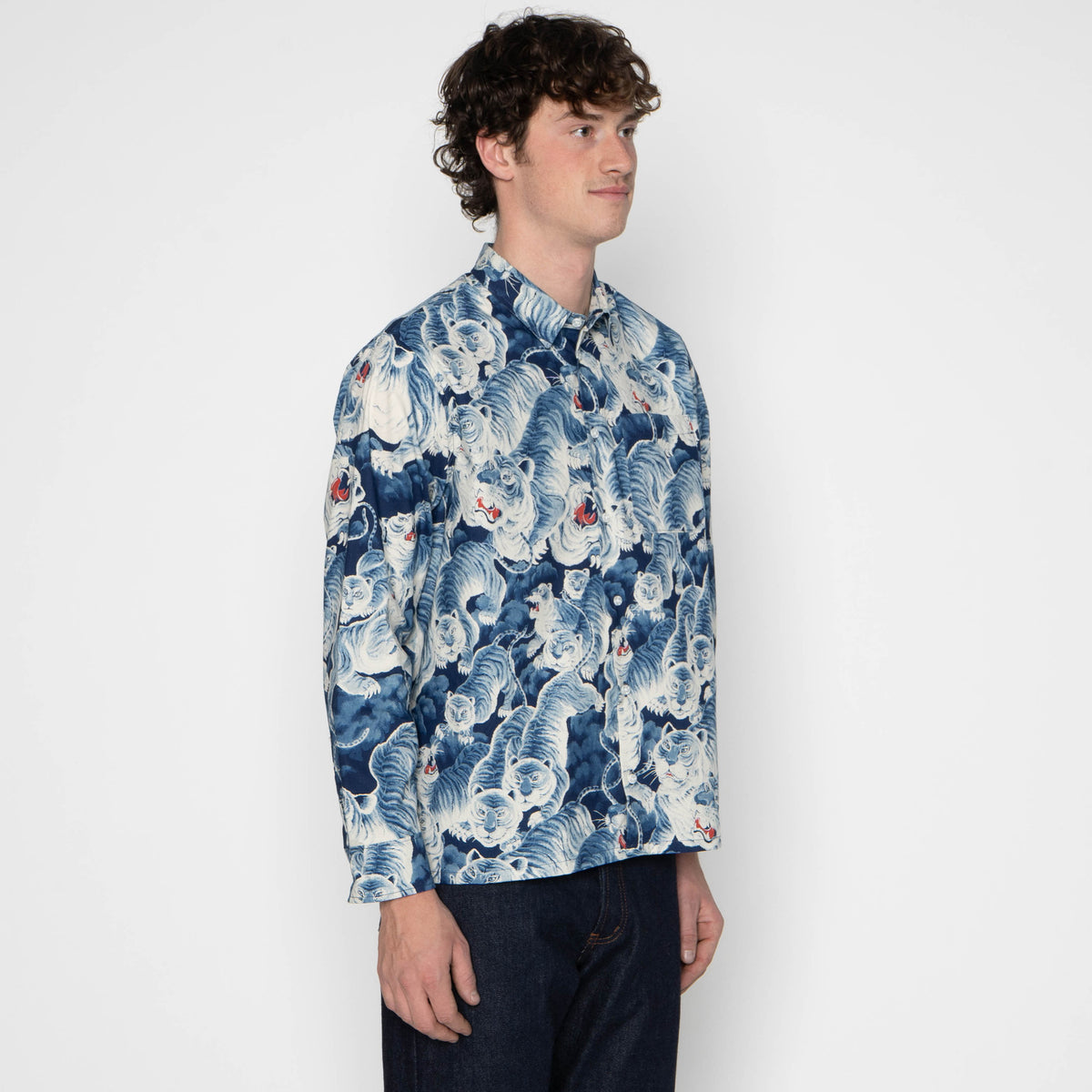 True Shirt - Japanese Tigers Indigo by Naked & Famous Denim