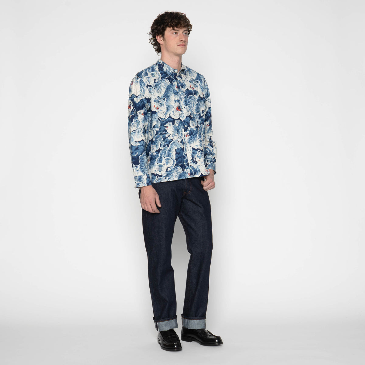 True Shirt - Japanese Tigers Indigo by Naked & Famous Denim