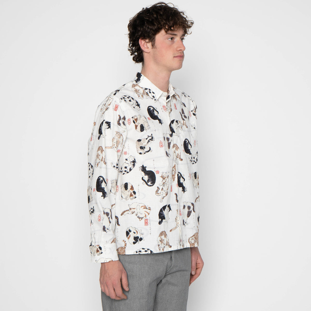 True Shirt - Japanese Neko Cats by Naked & Famous Denim