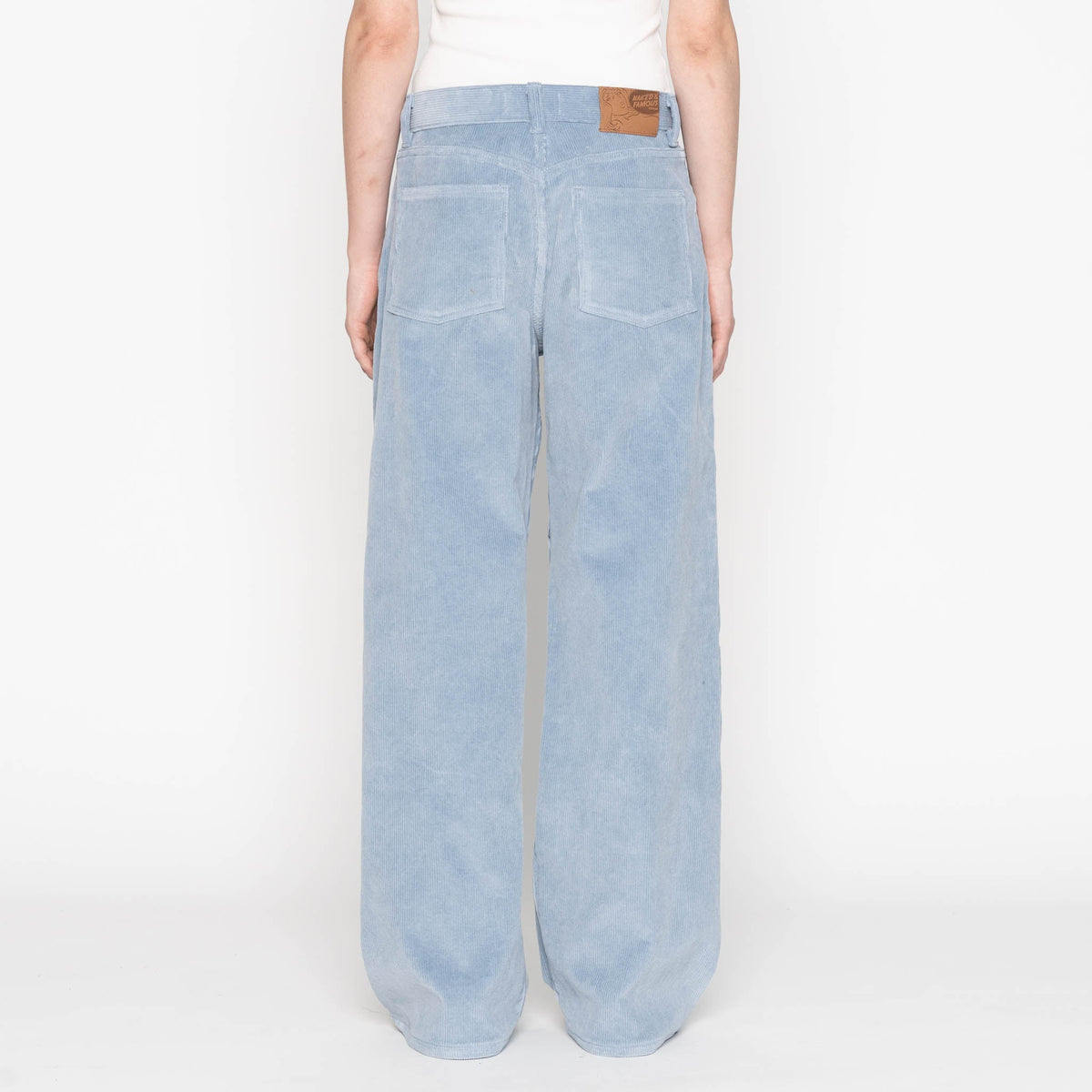 Wide Wild West - Organic Faded Corduroy - Pale Indigo by Naked & Famous Denim