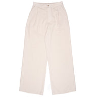 Relaxed Pleated Trouser - French Linen Fine Canvas - Ecru by Naked & Famous Denim